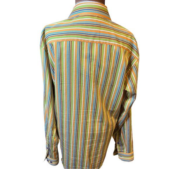 Jared Lang Striped Blouse Size L - Picture 3 of 7